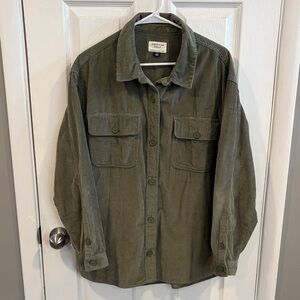 American Eagle Outfitters Olive Button Down Shirt Size Large